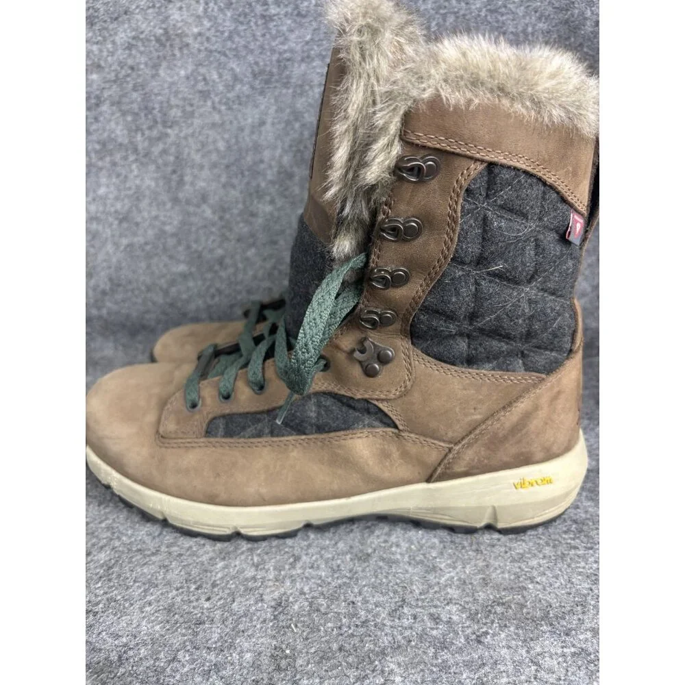 Danner Wapiti 400G Boots Womens Size 10 Brown Leather Faux Fur Winter Snow‎